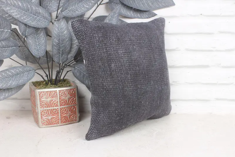 Antique Pillows, Kilim Pillow, Pillow Cover, 12x12 Gray Pillow, Living Room Throw Pillow Sham, Rustic Pillow, Throw Kilim Pillow, Colorful Cushion - 4
