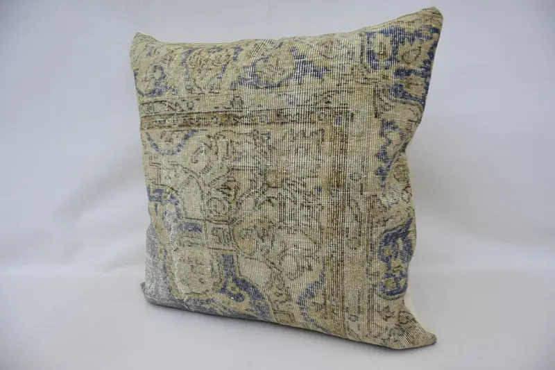 Pillow Sham, Throw Kilim Pillow, 32x32 Beige Cushion Case, Accent Throw Pillow Sham, Turkish Pillow, Ikat Cushion, Turkish Kilim Pillow - 5