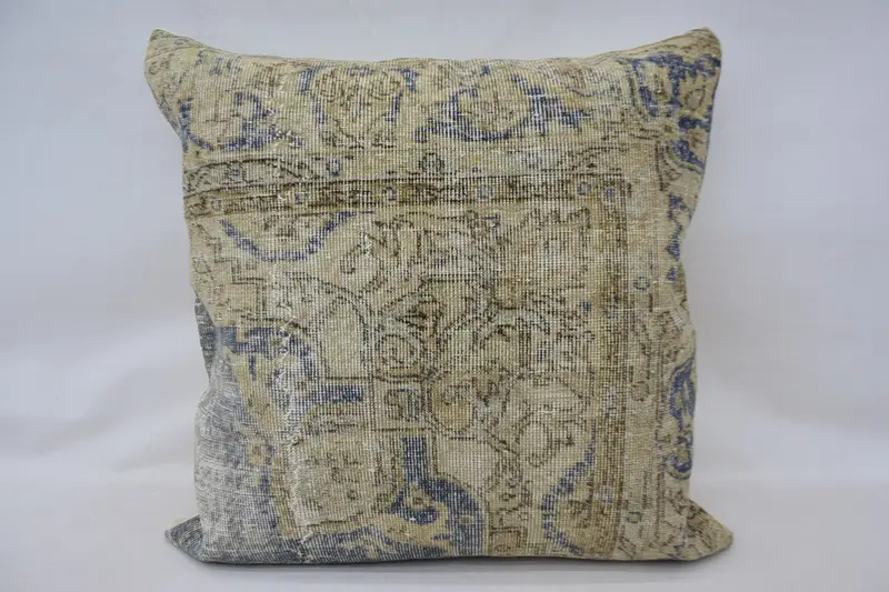 Pillow Sham, Throw Kilim Pillow, 32x32 Beige Cushion Case, Accent Throw Pillow Sham, Turkish Pillow, Ikat Cushion, Turkish Kilim Pillow - 1