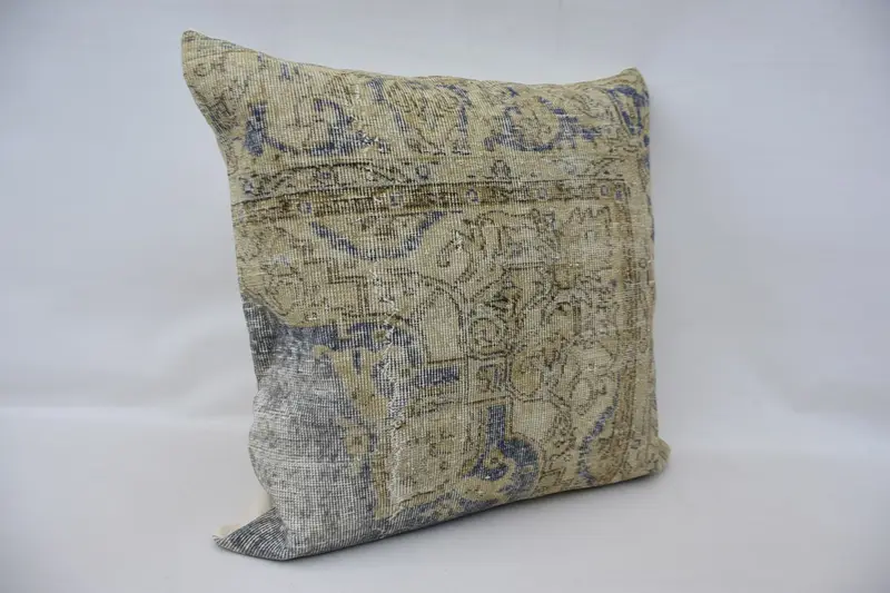 Pillow Sham, Throw Kilim Pillow, 32x32 Beige Cushion Case, Accent Throw Pillow Sham, Turkish Pillow, Ikat Cushion, Turkish Kilim Pillow - 4