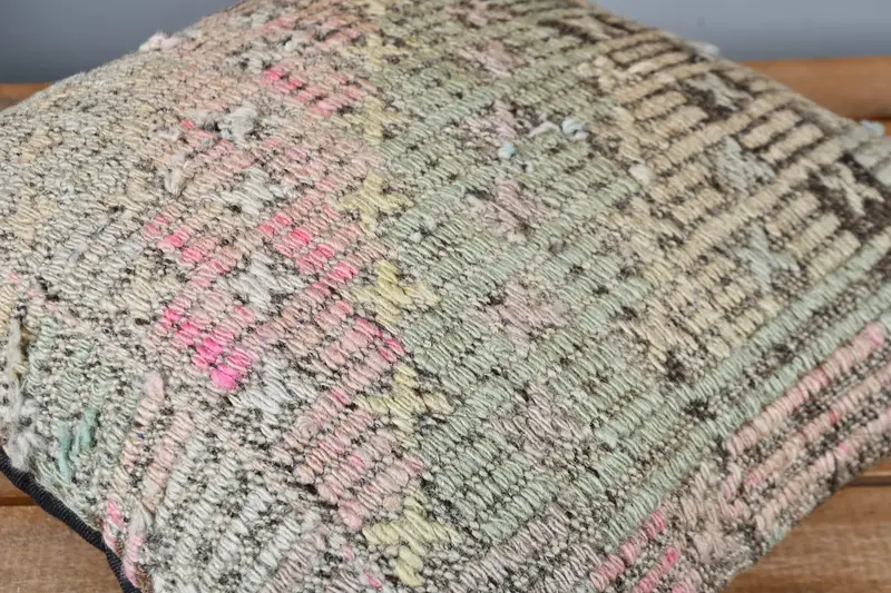 Nomadic Cushion Cover, Pillow for Couch, Cushion Cover, Christmas Cushion Cover, 16x16 Beige Pillow Sham, Gift Pillow, Handmade Kilim Cushion - 4
