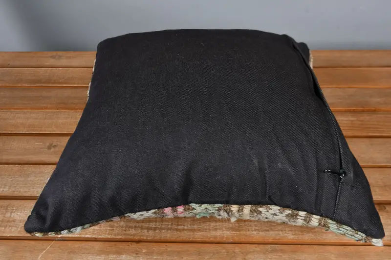 Nomadic Cushion Cover, Pillow for Couch, Cushion Cover, Christmas Cushion Cover, 16x16 Beige Pillow Sham, Gift Pillow, Handmade Kilim Cushion - 5