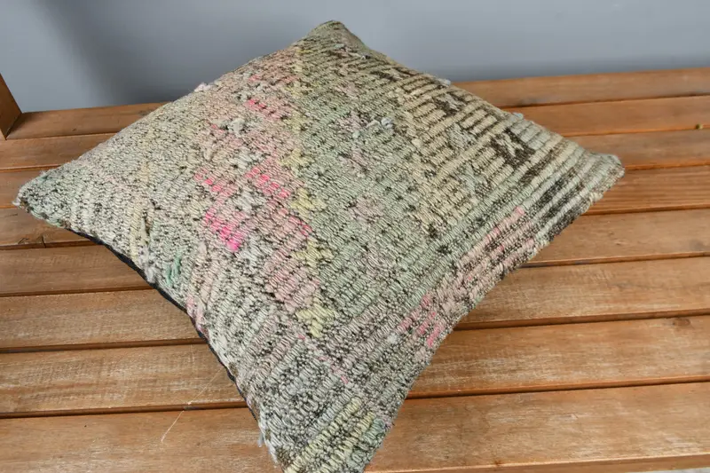 Nomadic Cushion Cover, Pillow for Couch, Cushion Cover, Christmas Cushion Cover, 16x16 Beige Pillow Sham, Gift Pillow, Handmade Kilim Cushion - 2