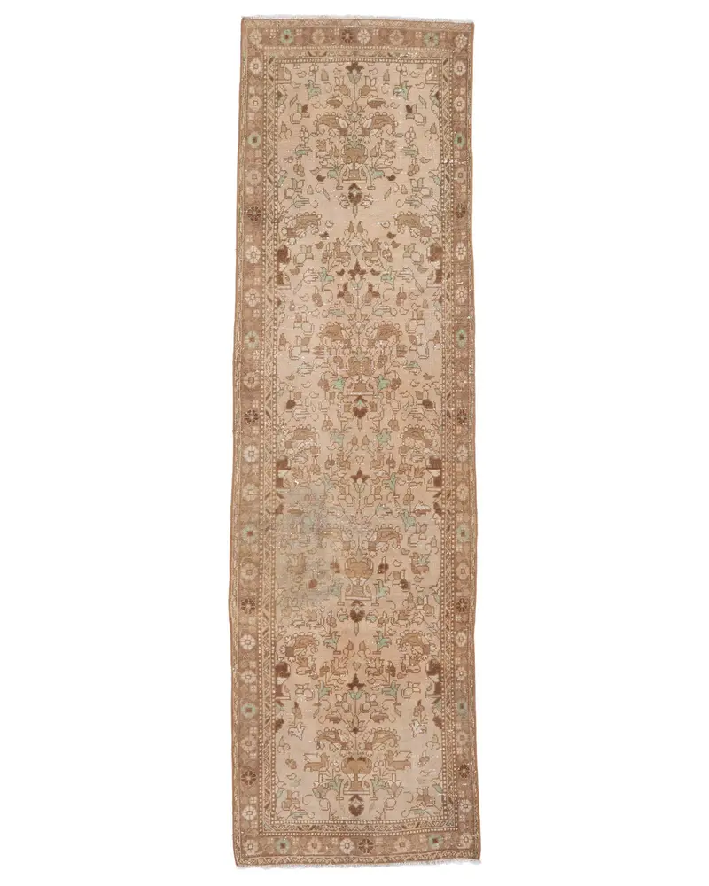 Zarif Bej Halı, 2,4x8,7 ft Bordürlü Tasarım