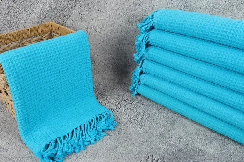 Guest Towel, Personalized Bridesmaid Gift, 68x36 Cotton Waffle Towel, Unique Wedding Gift, Fouta towel, Boyfriend Christmas Gift, Turkish hand towel - 3