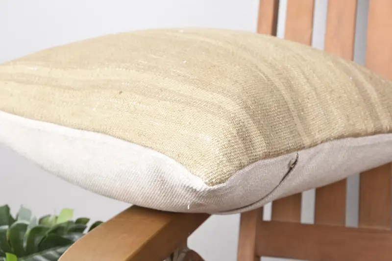Boho Pillow, 16x16 Beige Cushion, Pillow for Couch, Kilim Cushion Sham, Pillow Case, Ethnic Throw Pillow Sham, Bench Pillow Sham - 6