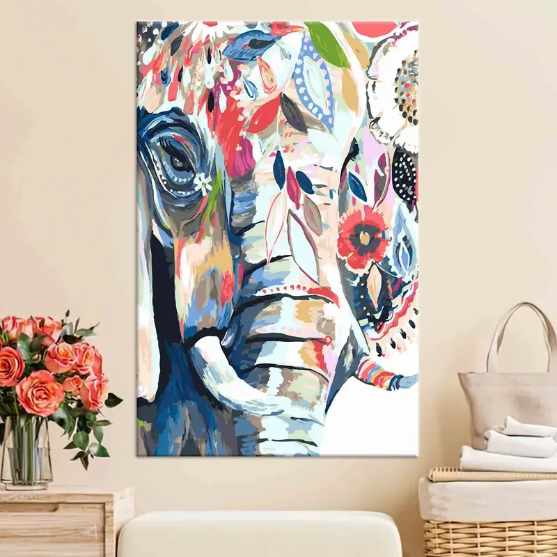 Elephant Canvas Decor, Elephant Lover Gift, Abstract Elephant Wall Art, Colorful Elephant Wall Art, Modern Wall Decor, Animal Canvas Art, - 2