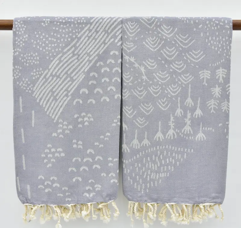 68x40 Cotton Mountain Design Towel, Quick-dry peshtemal, Housewarming Gift, Absorbent towel, Bachelorette Party Gifts Bridesmaids, Gift For Coworker - 6