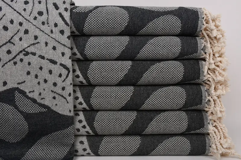 Wedding Towel, 70x40 Cotton Whale Design Towel, Quick-Dry Beach Towel, Absorbent towel, Bridal Shower Gifts, Monogram Turkish Towel, Organic Towel - 2