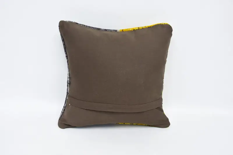Gift Pillow, Interior Designer Pillow, Ethnical Kilim Rug Pillow, 16x16 Yellow Cushion Cover, Personalized Gift Pillow Pillow Case, Pillow - 6