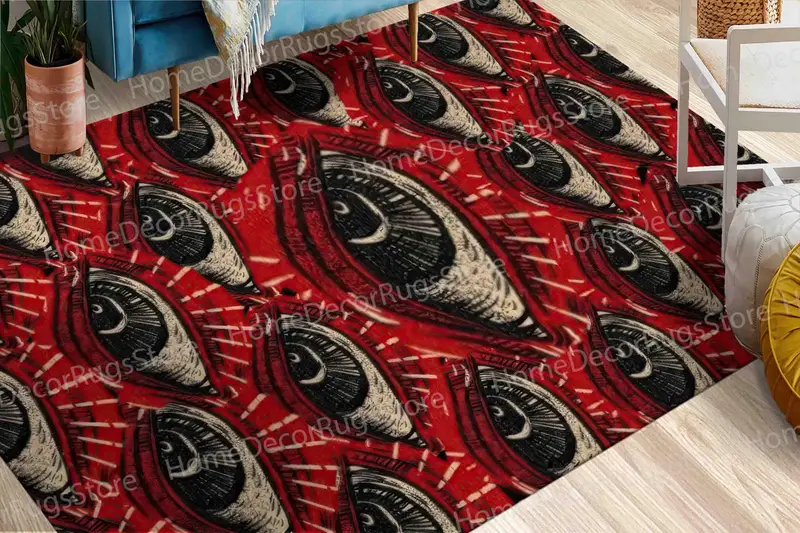 Eleganter, bedruckter Gothic-Teppich: Horror-inspiriertes Design für moderne Räume