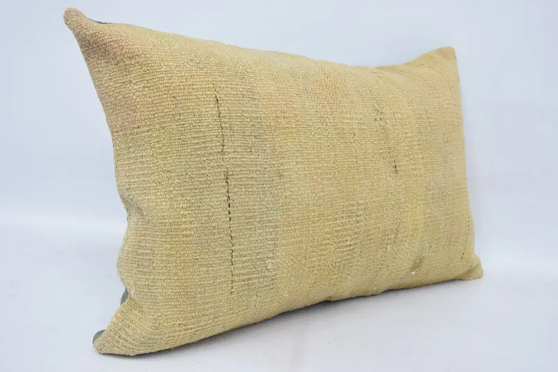 Designer Throw Pillow Case, Cushion Cover, Pillow for Sofa, Handmade Kilim Cushion, 16x24 Beige Cushion, Home Decor Pillow - 3