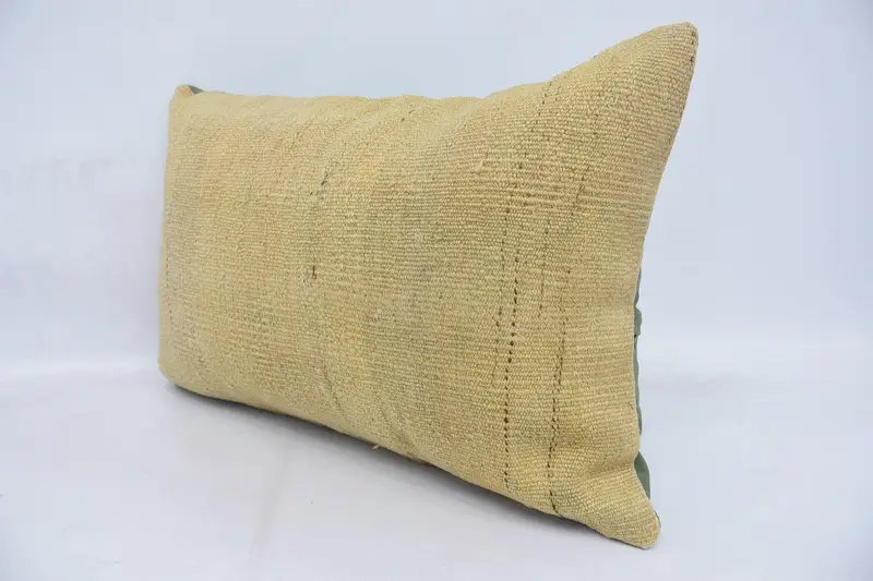 Designer Throw Pillow Case, Cushion Cover, Pillow for Sofa, Handmade Kilim Cushion, 16x24 Beige Cushion, Home Decor Pillow - 4