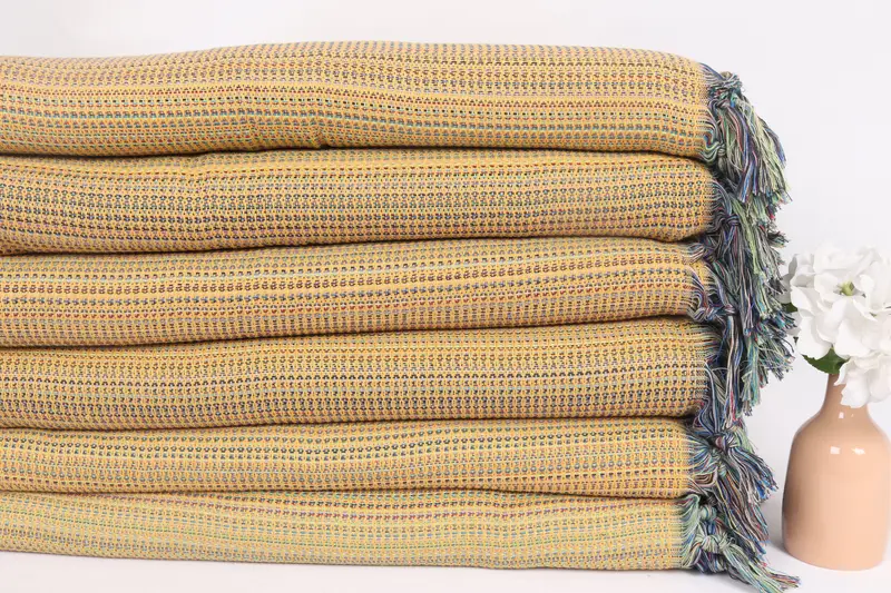 Woven Blanket, Anniversary Gift For Her, Turkish Bedcover, Turkish Blanket Queen, 100x80 Cotton Waffle Towel, Throw Blanket Couch, Housewarming Gift - 3