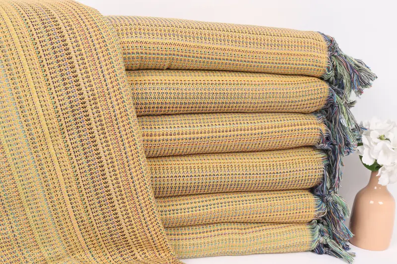 Woven Blanket, Anniversary Gift For Her, Turkish Bedcover, Turkish Blanket Queen, 100x80 Cotton Waffle Towel, Throw Blanket Couch, Housewarming Gift - 1
