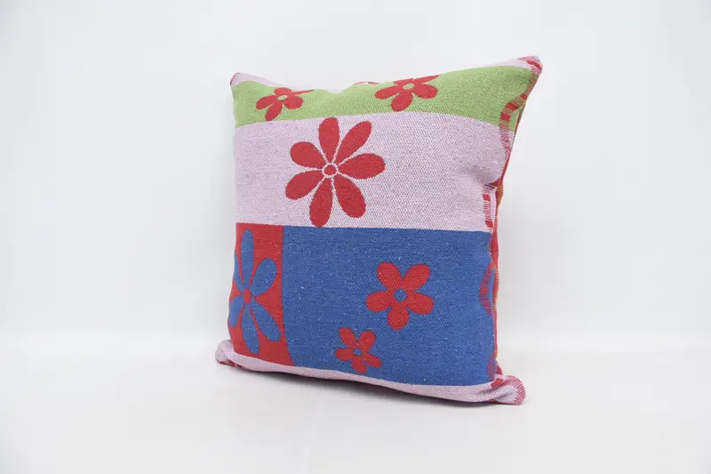 28x28 Blue Pillow Sham, Boho Pillow, Garden Pillow, Vintage Kilim Throw Pillow, Pillow Case, Bed Cushion, Interior Designer Pillow - 4