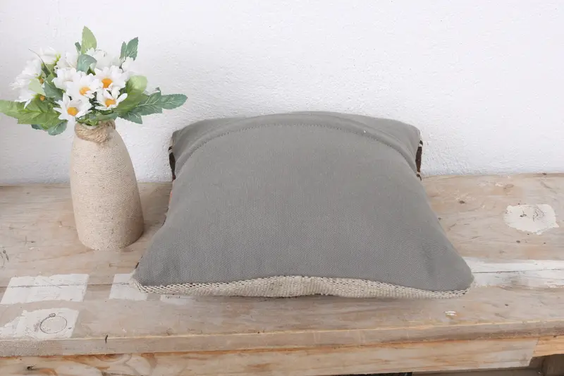 12x12 Brown Pillow Case, Cushion Cover, Bed Cushion Case, Vintage Pillow, Turkish Bench Pillow Cover, Pillow for Couch, Kilim Pillow - 7