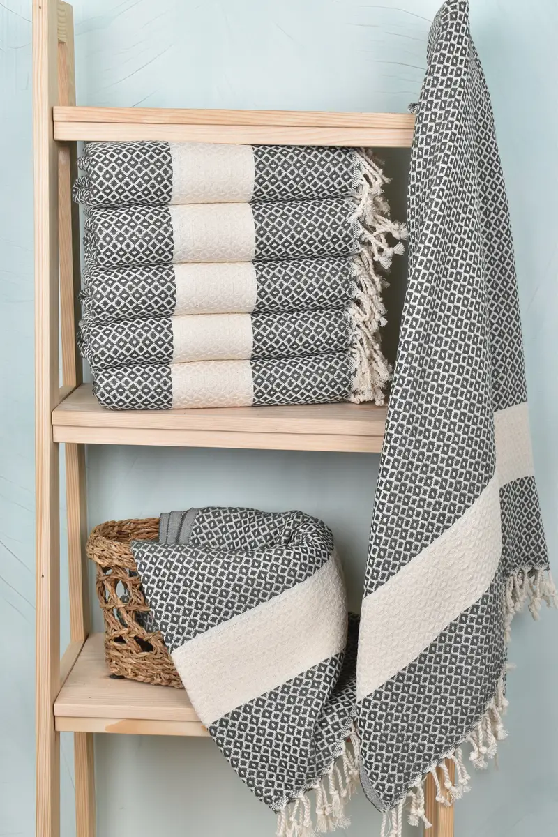 Turkish towel, Bachelorette Party Gift, 70x40 Cotton Geometric Towel, Best Friend Christmas Gift, Personalized Turkish Beach Towel, Bath towel - 3