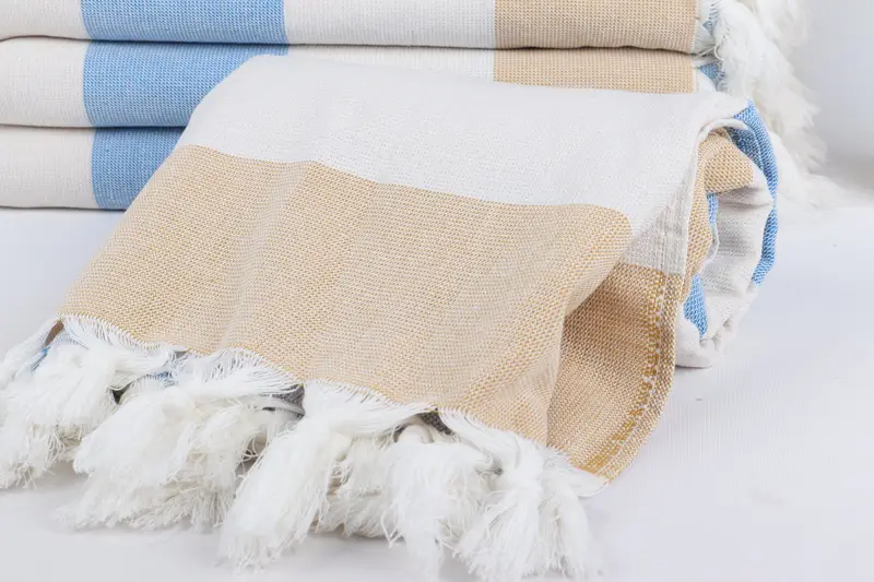 Quick-dry travel peshtemal towel, Gift For Him, 70x36 Cotton Striped Terry Towel, Beach Towel Bulk, Absorbent Turkish towel, Maid Of Honor Gift - 4