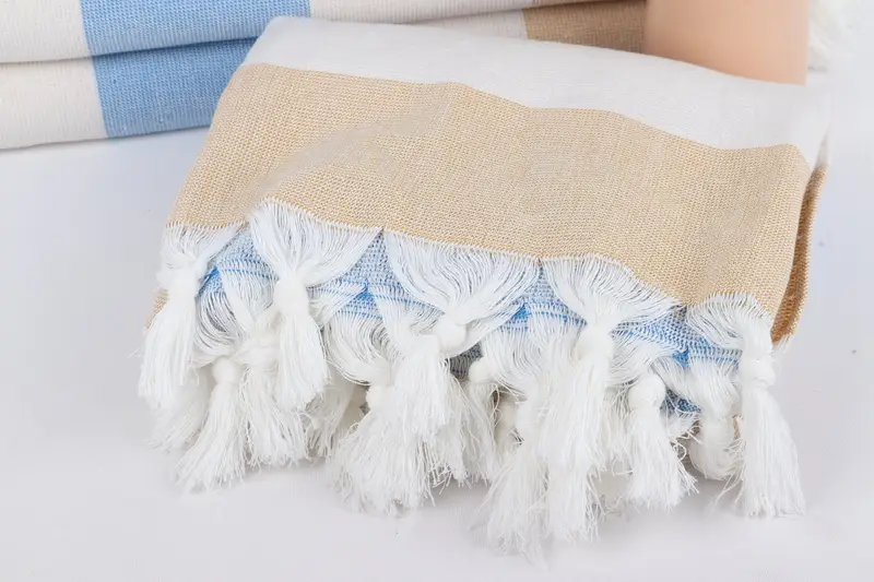 Quick-dry travel peshtemal towel, Gift For Him, 70x36 Cotton Striped Terry Towel, Beach Towel Bulk, Absorbent Turkish towel, Maid Of Honor Gift - 5