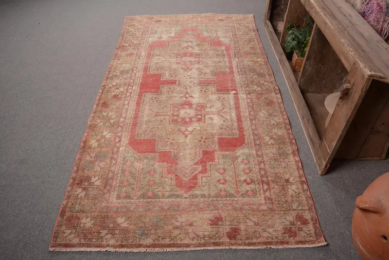 Red and Green Polka Dot Rug, 4x7.9 ft Chic Decor