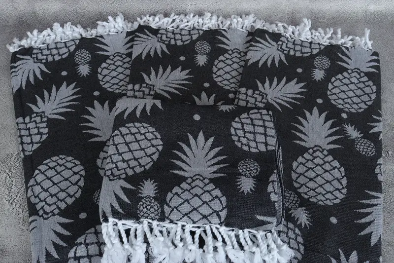 70x36 Cotton Pineapple Design Towel, Beach towel, Custom Towel, Bachelorette Towel, Personalized Bridesmaid Gift, Best Friend Christmas Gift - 5