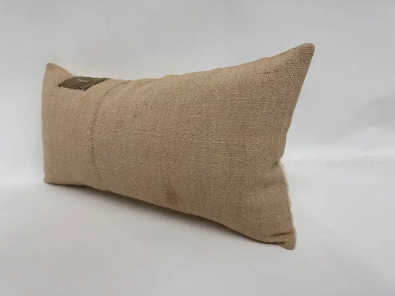 Pillow Sham, Boho Pillow Sham Cover, 12x24 Beige Pillow Cover, Vintage Kilim Throw Pillow, Pillow for Couch, Square Throw Cushion - 4