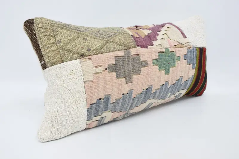Vintage Pillow, Pillow for Couch, 12x24 White Pillow Sham, Morroccon Kilim Cushion Pillow Case, Pillow Cover, Cotton Pillow Case, Boho Pillow - 3