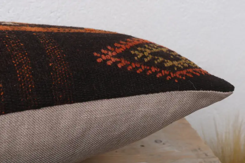 Kilim Cushion Sham, Gift Pillow, 12x20 Brown Pillow Case, Cushion Case, Ethnic Pillow Cover Pillow Case, Antique Pillows - 6
