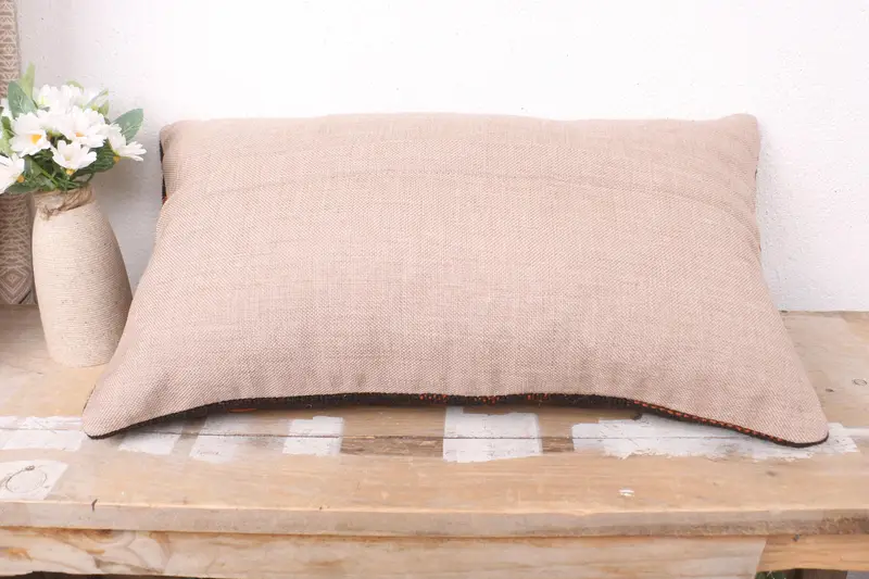Kilim Cushion Sham, Gift Pillow, 12x20 Brown Pillow Case, Cushion Case, Ethnic Pillow Cover Pillow Case, Antique Pillows - 7