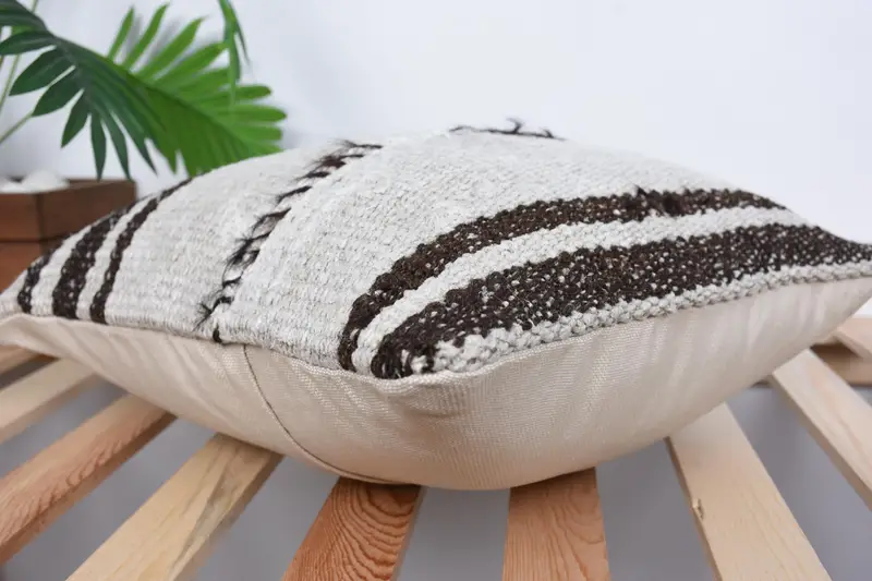 Cushion Case, 16x16 Beige Pillow Case, Home Decor Pillow, Ethnical Kilim Rug Pillow, Accent Throw Cushion Case, Turkish Kilim Pillow - 6