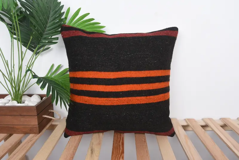 Boho Pillow, Interior Designer Pillow, Handmade Cushion, Cushion Cover, 20x20 Brown Pillow Case, Vintage Pillow, Armchair Cushion Case - 1