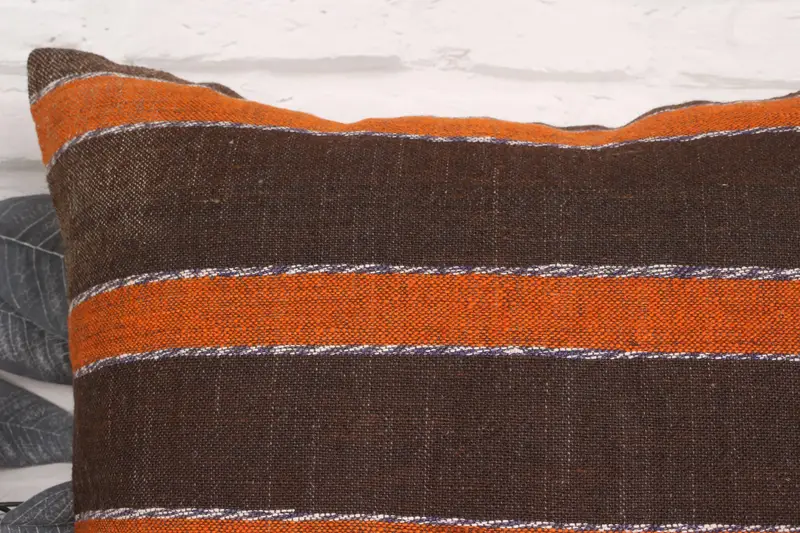 Ethnical Kilim Rug Pillow, Handmade Pillow, Turkish Pillow, 20x20 Orange Pillow Cover, Home Decor Pillow, Pillow Cover, Nautical Throw Pillow Cover - 2