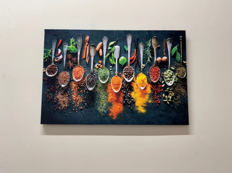 エレガントなインディアン スパイス キャンバス: 鮮やかなダイニング ルーム アート