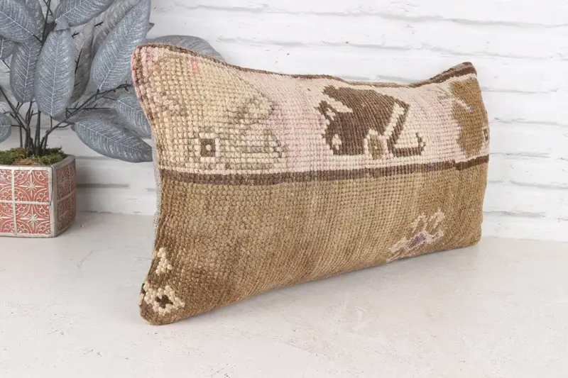 Boho Pillow Sham Cover, Pillow for Couch, 12x24 Brown Pillow Sham, Nautical Throw Pillow, Kilim Pillow, Cushion Cover, Ethnic Throw Cushion - 4