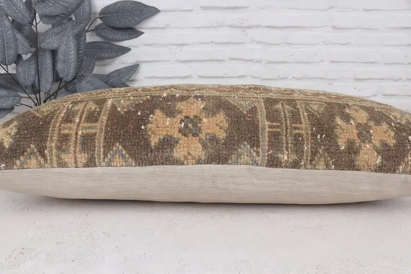 Bright Pillow Sham, Home Decor Pillow, Cushion Cover, 16x36 Brown Cushion Cover, Vintage Kilim Pillow, Outdoor Bolster Cushion Case, Pillow for Sofa - 5
