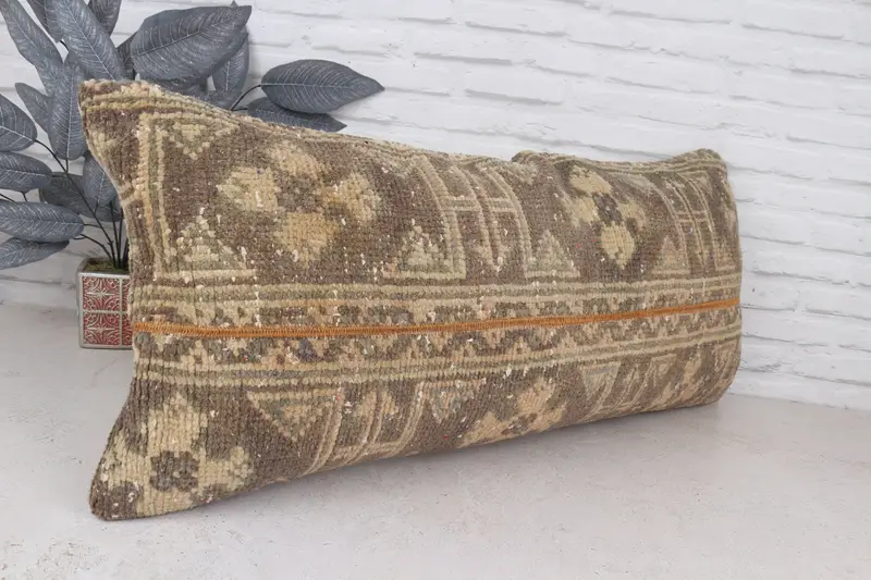 Bright Pillow Sham, Home Decor Pillow, Cushion Cover, 16x36 Brown Cushion Cover, Vintage Kilim Pillow, Outdoor Bolster Cushion Case, Pillow for Sofa - 3