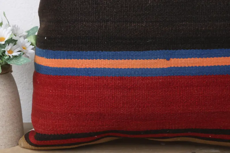 Farmhouse Cushion Case, Home Decor Pillow, Ethnical Kilim Rug Pillow, Pillow, Boho Pillow Sham Cover, 20x20 Red Pillow Case - 3