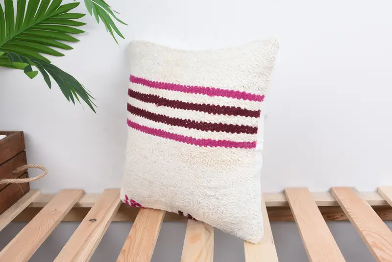 Anatolian Pillow Cover, 12x12 White Cushion Case, Pillow for Sofa, Kilim Pillow, Luxury Cushion, Handmade Kilim Cushion, Pillow Case - 5