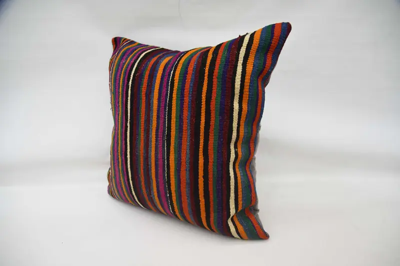 Pillow Case, Throw Kilim Pillow, Shabby Chic Pillow Sham, Kilim Pillow Cover, Garden Pillow Case, Boho Pillow Sham Cover, 32x32 Blue Pillow Case - 5