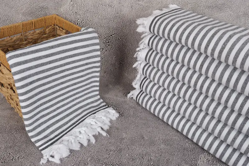 70x36 Cotton Terry Striped Towel, Home Decor Gifts, Peshtemal, Wedding Gift, Personalized Home Gift Wedding, Embroidery Towel, Wedding Gifts Towel - 3