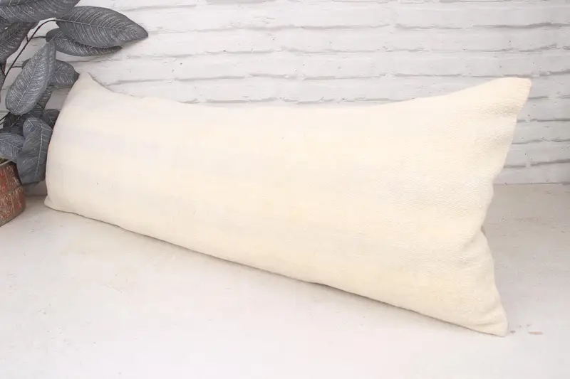 Handmade Kilim Cushion, Vintage Kilim Throw Pillow, Pillow, Retro Cushion, Patio Pillow Case, 12x36 White Pillow Sham, Gift Pillow - 4
