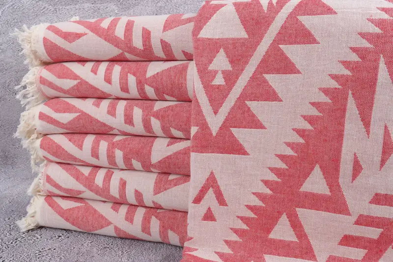 Badetuch, organisches türkisches Handtuch, authentisches türkisches Hammam Peshtemal, türkisches Handtuch, Jubiläumsgeschenk für sie, 76x40 Baumwollgeometrische Handtuch - 2