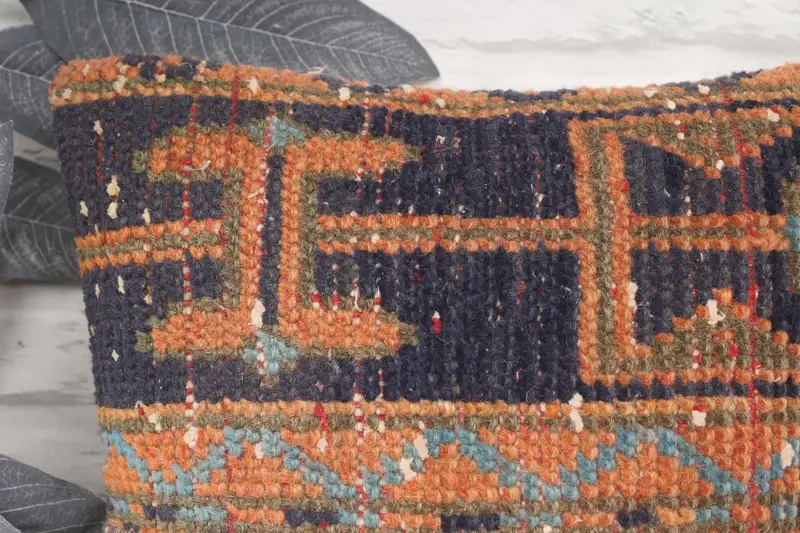 14x14 Blue Pillow, Retro Cushion, Pillow for Sofa, Boho Pillow Sham Cover, Kilim Pillow Cover, Cushion Cover, Outdoor Throw Pillow Case - 2
