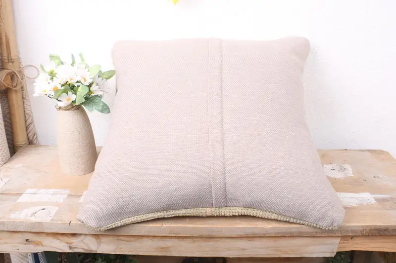 Pillow, Pillow for Sofa, Vintage Kilim Pillow, Ikat Pillow Case, 16x16 Beige Cushion Case, Pastel Pillow, Pillow for Couch - 7