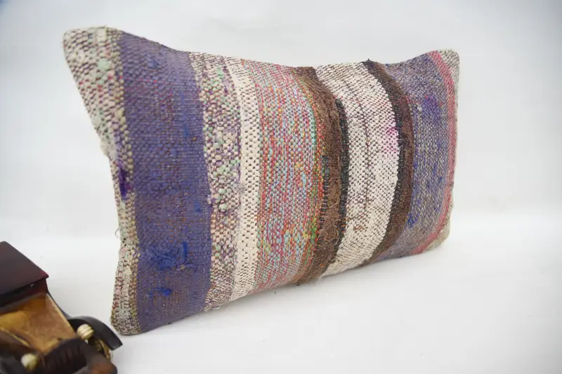 12x20 Blue Pillow Cover, Antique Pillows, Vintage Kilim Throw Pillow, Turkish Pillow, Pillow Sham, Square Throw Pillow Case - 2