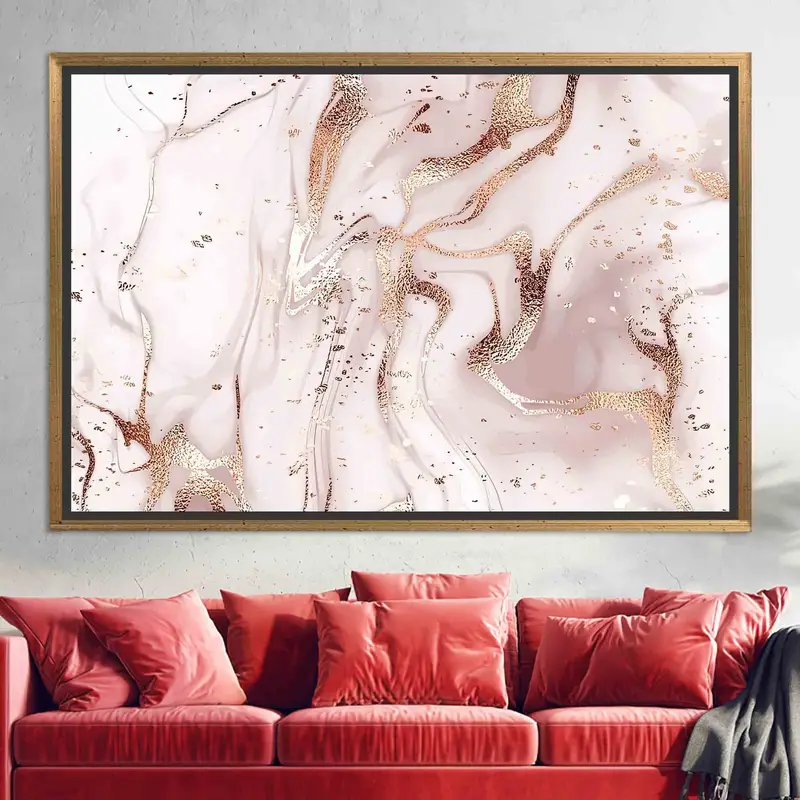 Golden Marble Shimmery Luxury Canvas Print - Modern Elegance