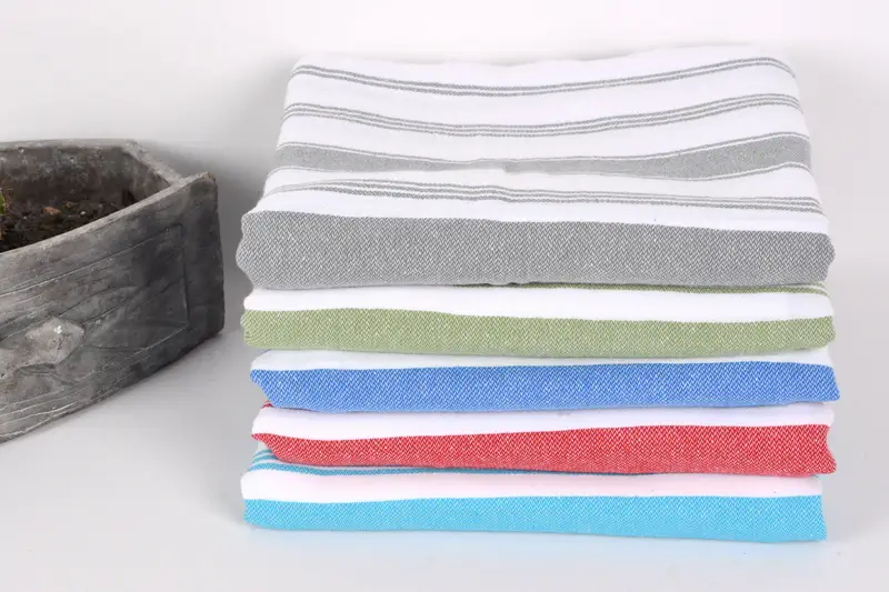 Organik havlu, kişiselleştirilmiş hediyeler, 44x24 pamuklu çizgili havlu, küçük havlu, mutfak havlu, monogramlı el havlu, özel Türk havlu, konuk havlu - 3