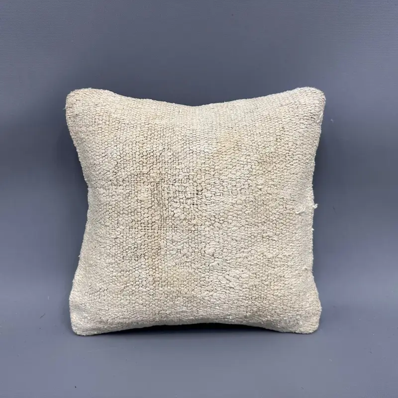 Pillow for Couch, Vintage Kilim Throw Pillow, Boho Throw Cushion, Ethnical Kilim Rug Pillow, Cushion Case, 12x12 Beige Pillow Case - 4