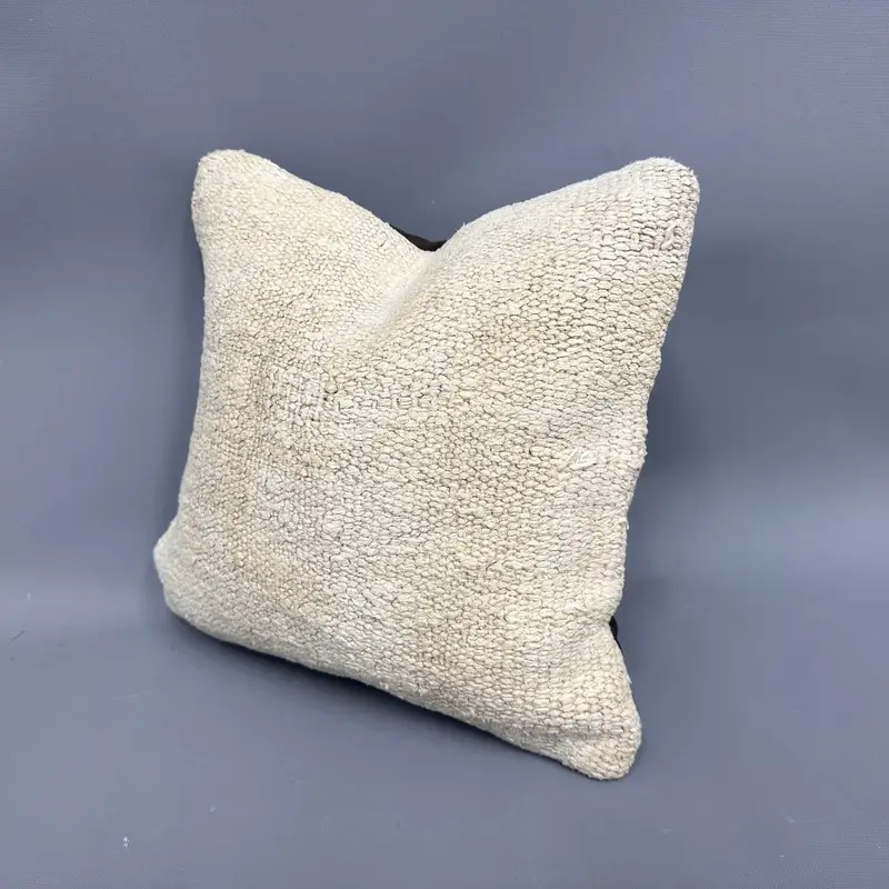 Pillow for Couch, Vintage Kilim Throw Pillow, Boho Throw Cushion, Ethnical Kilim Rug Pillow, Cushion Case, 12x12 Beige Pillow Case - 3